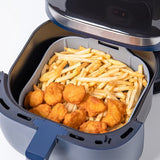 2Pcs Air Fryer Silicone Liner with Handle Reusable Air Fryer Silicone Pan Square Air Fryer Silicone Pot Heat Resistant Air Fryer Silicone Tray Nonstick Air Fryer Liner Accessories for 6QT Air Fryer