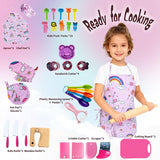 Kids Cooking and Baking Chef Set, Apron Chef Hat Accessories Complete Cooking Set, Dress up Pretend Play Career Role Play Costume Toys Thanksgiving for Boys Girls