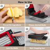 Vegetable Chopper, Onion Chopper Pro Food Chopper, Kitchen Vegetable Slicer Dicer Cutter Grater, Veggie Chopper with Container for Salad Onion Potato Carrot (4 in 1, Red)