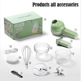 5 in 1 Portable Handheld Electric Vegetable Cutting Machine, Electric Vegetable Cutter, Multi-Functional Vegetable and Fruit Electric Cutting and Shredding Machine, Choppers