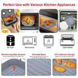 2Pcs Air Fryer Silicone Liner with Handle Reusable Air Fryer Silicone Pan Square Air Fryer Silicone Pot Heat Resistant Air Fryer Silicone Tray Nonstick Air Fryer Liner Accessories for 6QT Air Fryer