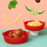 Air Fryer Silicone Liners Air Fryer Silicone Pot Reusable Silicone Air Fryer Liners Food Safe Non Stick Air-Fryer Accessories