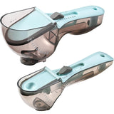 2Pcs Adjustable Measuring Spoon Set with Clear Scales Kitchen Gadgets Measuring Cup with Magnetic for Dry and Liquid Ingredient