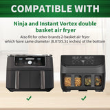 Air Fryer Liners Disposable, 125 Pcs Rectangle Parchment Paper Sheets for Ninja Dual Air Fryer