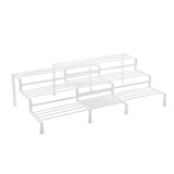 Expandable Metal Wire Spice Rack Organizer, Tiered Kitchen Cabinet and Pantry Spice Rack Shelf for Countertop Spice Storage, White