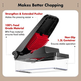 Vegetable Chopper, Onion Chopper Pro Food Chopper, Kitchen Vegetable Slicer Dicer Cutter Grater, Veggie Chopper with Container for Salad Onion Potato Carrot (4 in 1, Red)