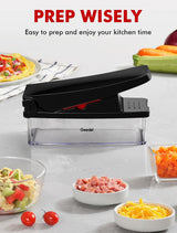 Vegetable Chopper, Onion Chopper Pro Food Chopper, Kitchen Vegetable Slicer Dicer Cutter Grater, Veggie Chopper with Container for Salad Onion Potato Carrot (4 in 1, Red)
