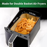 Air Fryer Liners Disposable, 125 Pcs Rectangle Parchment Paper Sheets for Ninja Dual Air Fryer
