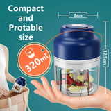320Ml Garlic Masher Crusher Electric Kitchen Food Chopper USB Portable Meat Grinder Vegetable Chopper for Kitchen Gadgets
