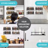 1/2PCS Wall Mount Spice Rack Metal Spice Storage Rack Spice Jar Rack Cabinet Shelf Seasoning Organizer Rack Kitchen Organizer