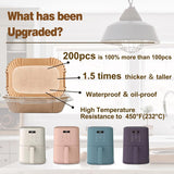 Air Fryer Liners for Bella, Rectangle Air Fryer Liners, Airfryer Liners for Ninja, Air Fryer Accessories 4Qt, 200Pcs Air Fryer Paper Liners for Bella 4Qt Slim Air Fryer