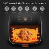 2Pcs Air Fryer Silicone Liner with Handle Reusable Air Fryer Silicone Pan Square Air Fryer Silicone Pot Heat Resistant Air Fryer Silicone Tray Nonstick Air Fryer Liner Accessories for 6QT Air Fryer