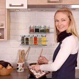 1/2PCS Wall Mount Spice Rack Metal Spice Storage Rack Spice Jar Rack Cabinet Shelf Seasoning Organizer Rack Kitchen Organizer