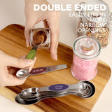 8 Piece Dual-Sided Magnetic Stackable Spoons,Stainless Steel Measuring Spoons Set, Adjustable Teaspoon & Tablespoon with Built-In Leveler, Kitchen Baking Gadgets for Cooking & Baking