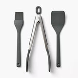3Pc Silicone Mini Turner Basting Brush and Tongs Set - Figmint