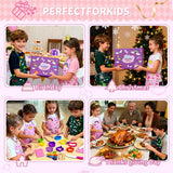 Kids Cooking and Baking Chef Set, Apron Chef Hat Accessories Complete Cooking Set, Dress up Pretend Play Career Role Play Costume Toys Thanksgiving for Boys Girls