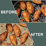 200Pcs Air Fryer Parchment Paper Disposable Liner 8.5Inch, Premium Perforated for Air Fryer, Streamer, Pans, No Burn, Easy Cleanup