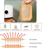 Air Fryer Liners for Bella, Rectangle Air Fryer Liners, Airfryer Liners for Ninja, Air Fryer Accessories 4Qt, 200Pcs Air Fryer Paper Liners for Bella 4Qt Slim Air Fryer