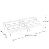 Expandable Metal Wire Spice Rack Organizer, Tiered Kitchen Cabinet and Pantry Spice Rack Shelf for Countertop Spice Storage, White