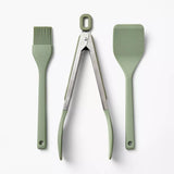3Pc Silicone Mini Turner Basting Brush and Tongs Set - Figmint