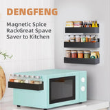Magnetic Spice Rack for Refrigerator 4Pack, Black Fridge Organizers and Storage，Spice Rack Organizer, Magnetic Spice Rack Organizer for Refrigerator and Oven