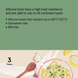 3Pc Silicone Mini Turner Basting Brush and Tongs Set - Figmint