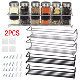 1/2PCS Wall Mount Spice Rack Metal Spice Storage Rack Spice Jar Rack Cabinet Shelf Seasoning Organizer Rack Kitchen Organizer